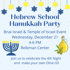 Banner Image for BIC & TOI Hebrew School Hanukkah Party
